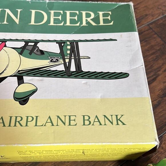 1993 EAA John Deere Airplane Bank Spec Cast Stock Number 37516 excellent Conditi - Picture 3 of 16